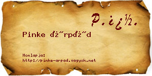 Pinke Árpád névjegykártya